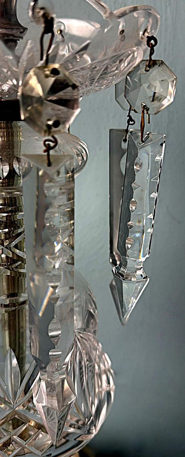 photo buy Louis XVI Revival French Table Lamp Crystals And Decorative Base (No Lampshade)