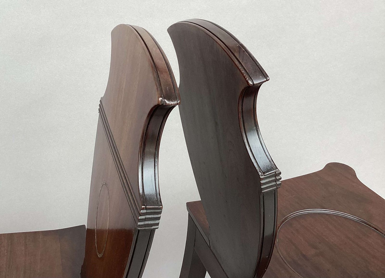 photo buy Good George III Pair Of Mahogancy Sculptural Hall Chairs
