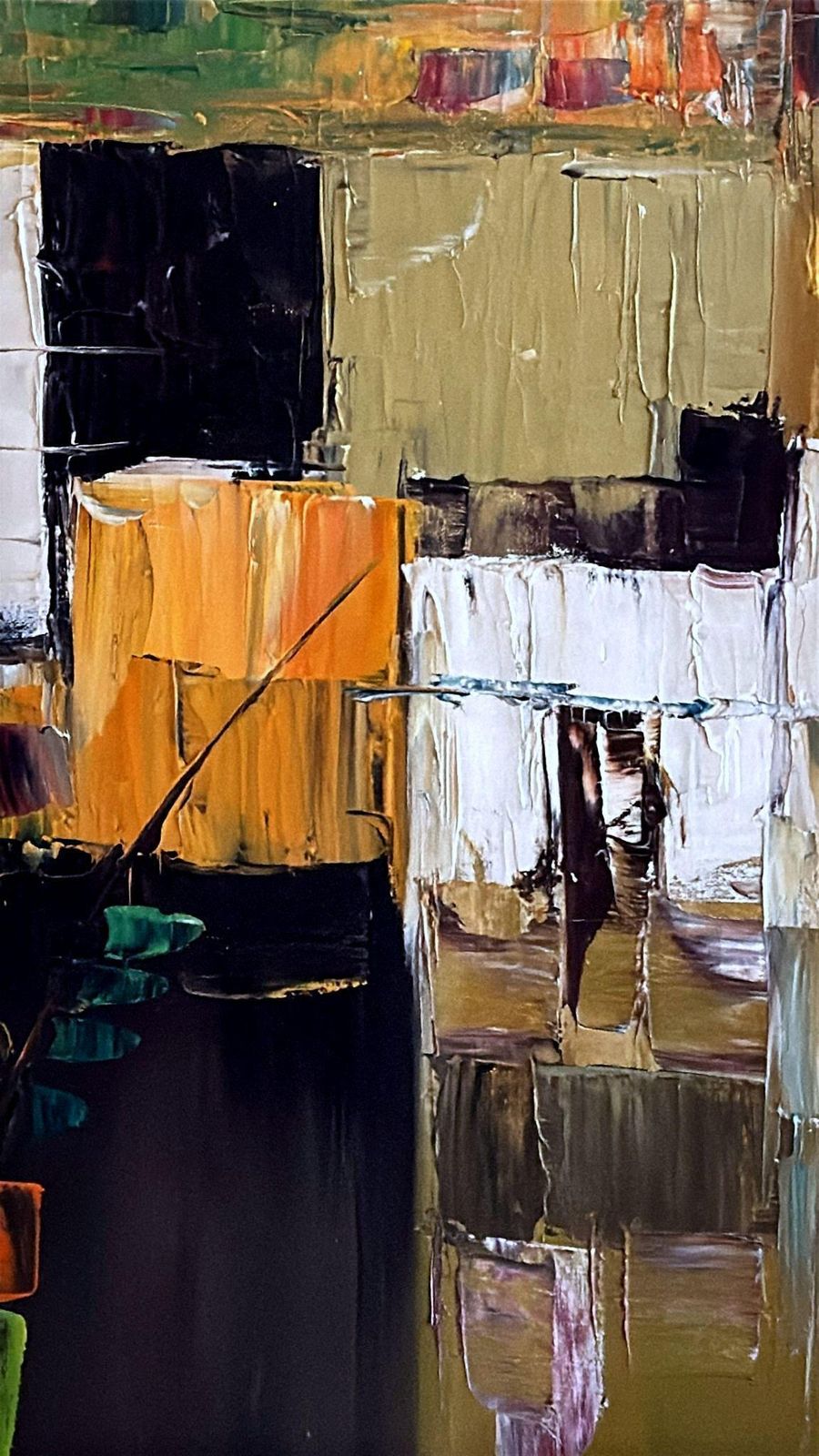 1714.0 Geometric Abstraction  French Oil Painting On Canvas With Wooden Frame photo
