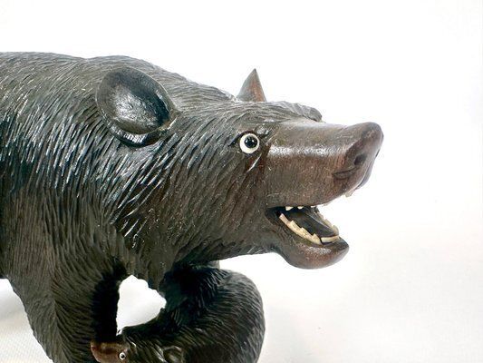 photo buy Japanes Bear With Cub Wooden Carved Ainu Figurine, 1900s