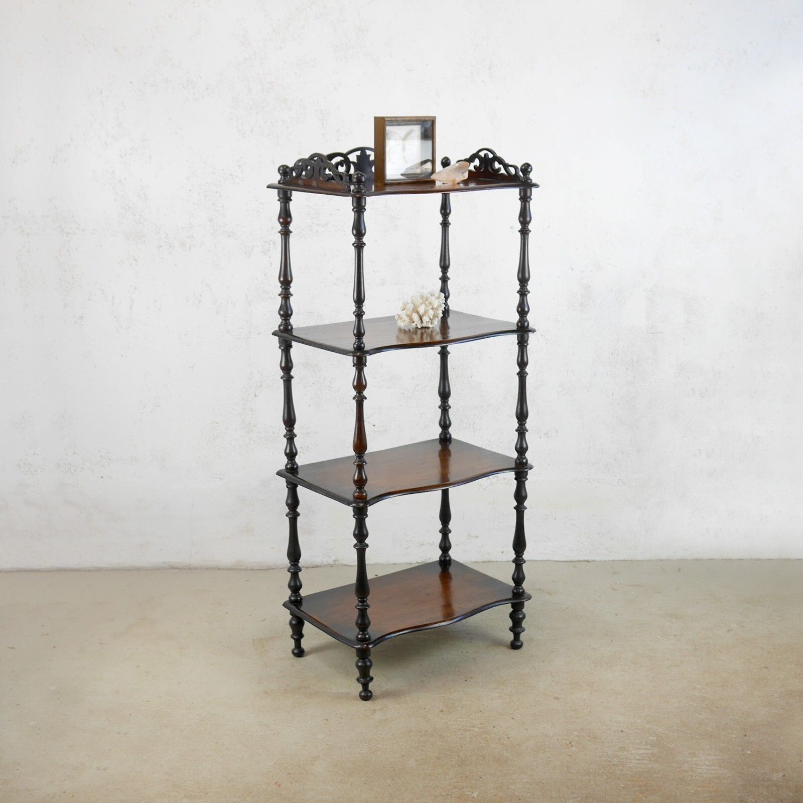 Antique 19th Century Tall 4 Shelf Whatnot Display Stand Ebonised #102850 photo Furniture