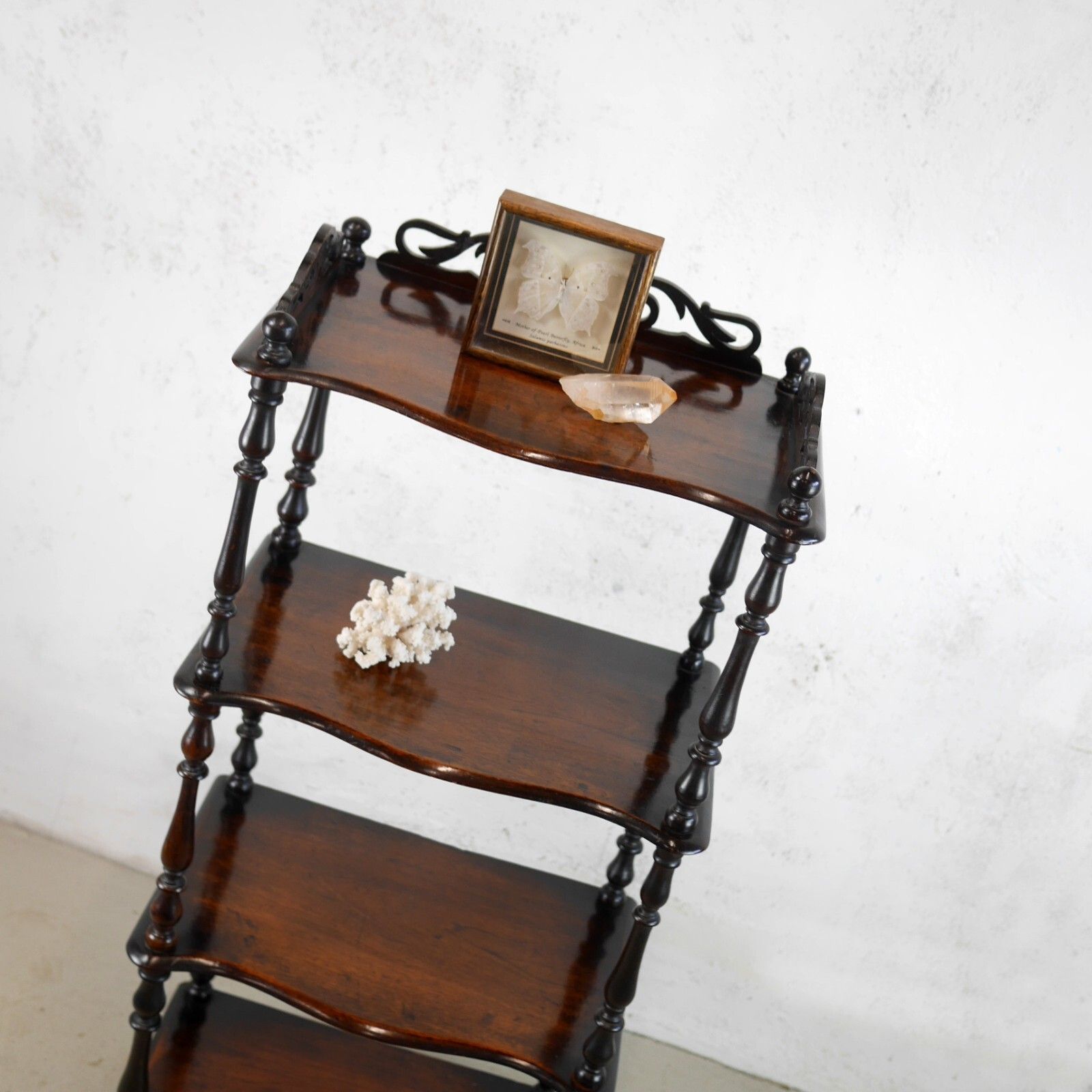 Antique 19th Century Tall 4 Shelf Whatnot Display Stand Ebonised #102850 photo buy