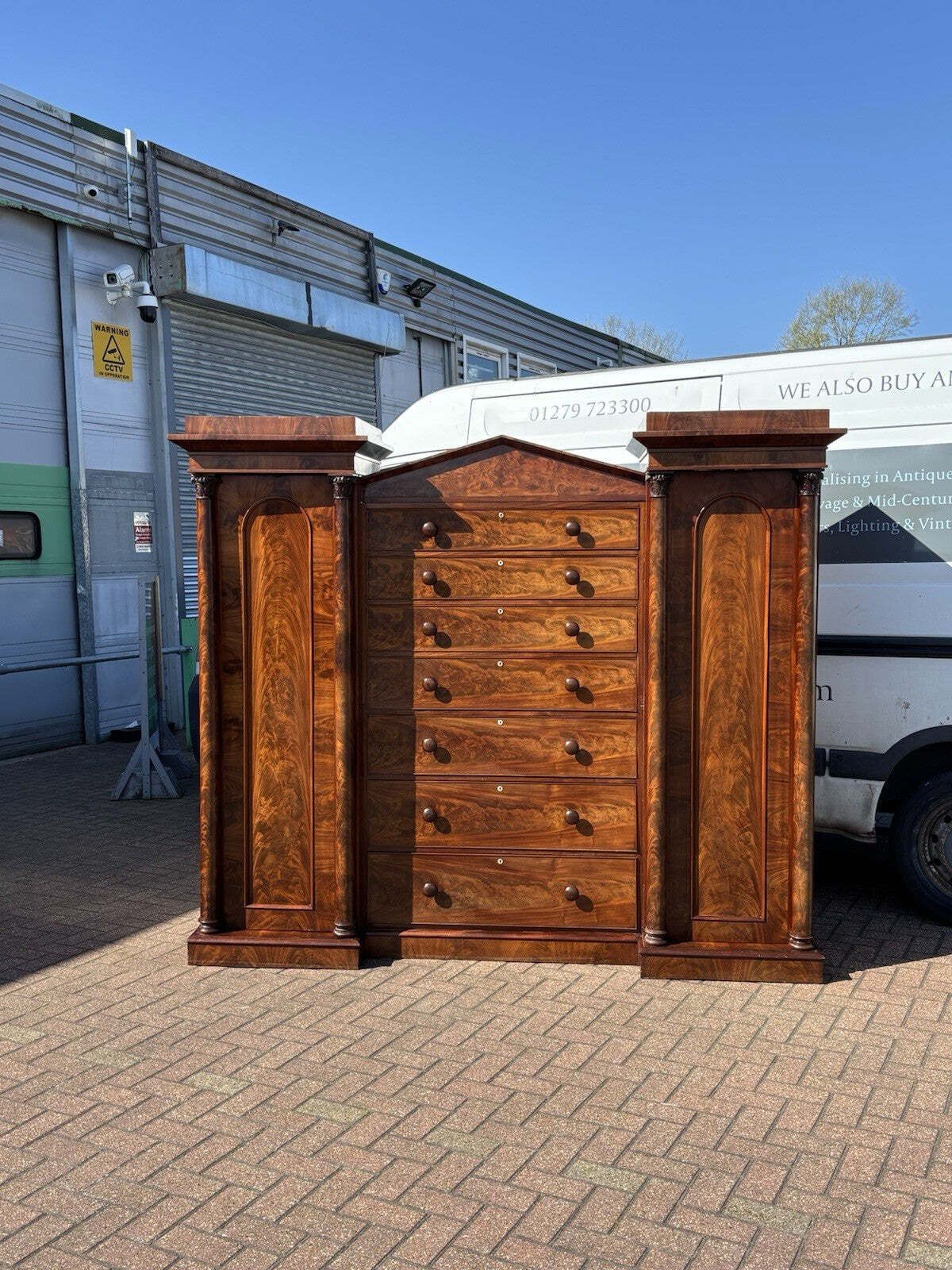 William IV Mahogany Compactum, Large Chest Of Drawers And 2 Cupboards. Superb photo vintage