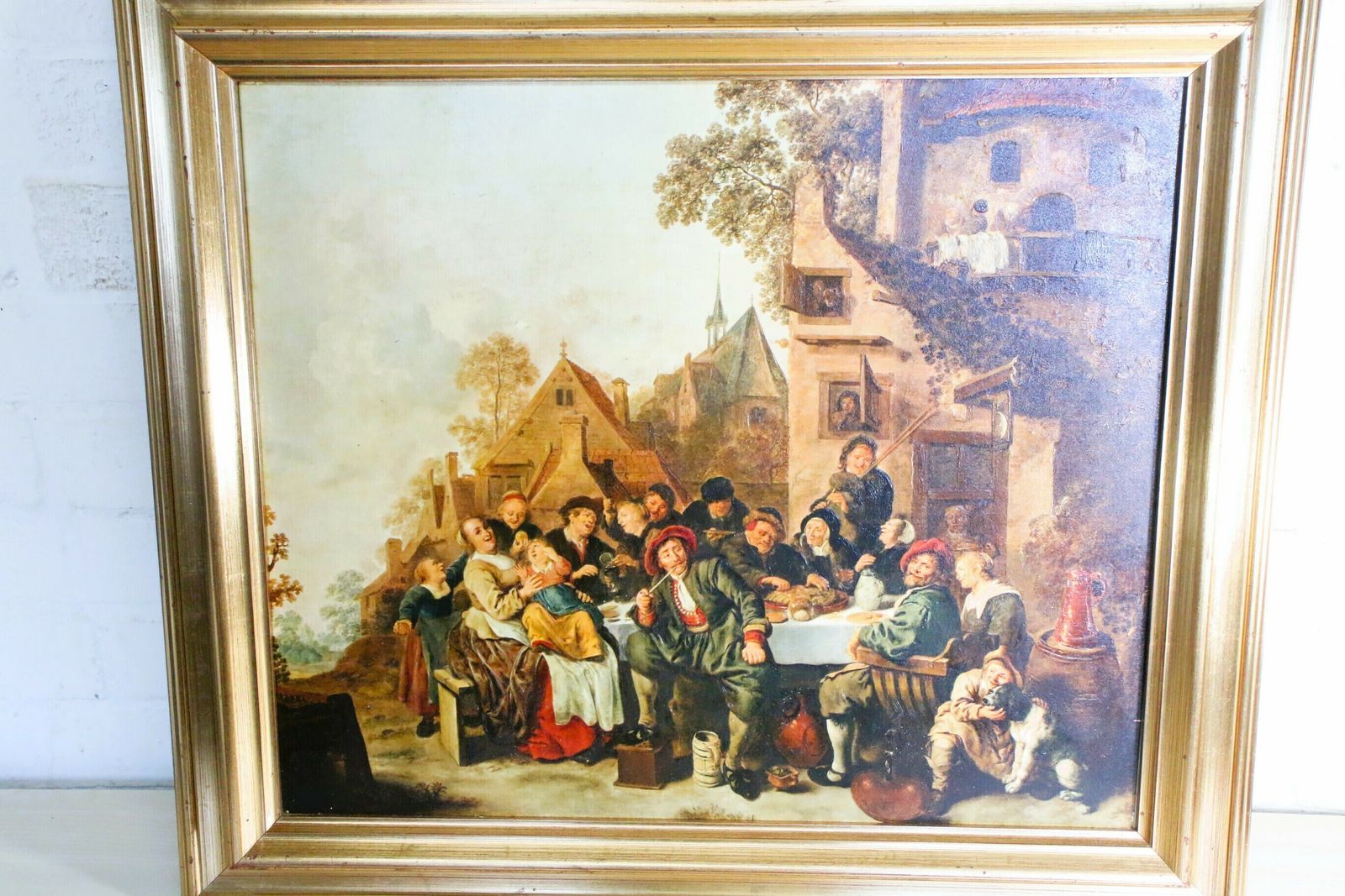 photo vintage Vintage Art Painted Art Print Jan Miense Molenaer Tavern Of The Crescent Moon