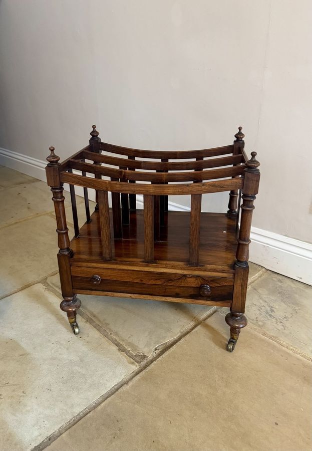 Quality Antique George III Rosewood Freestanding Canterbury