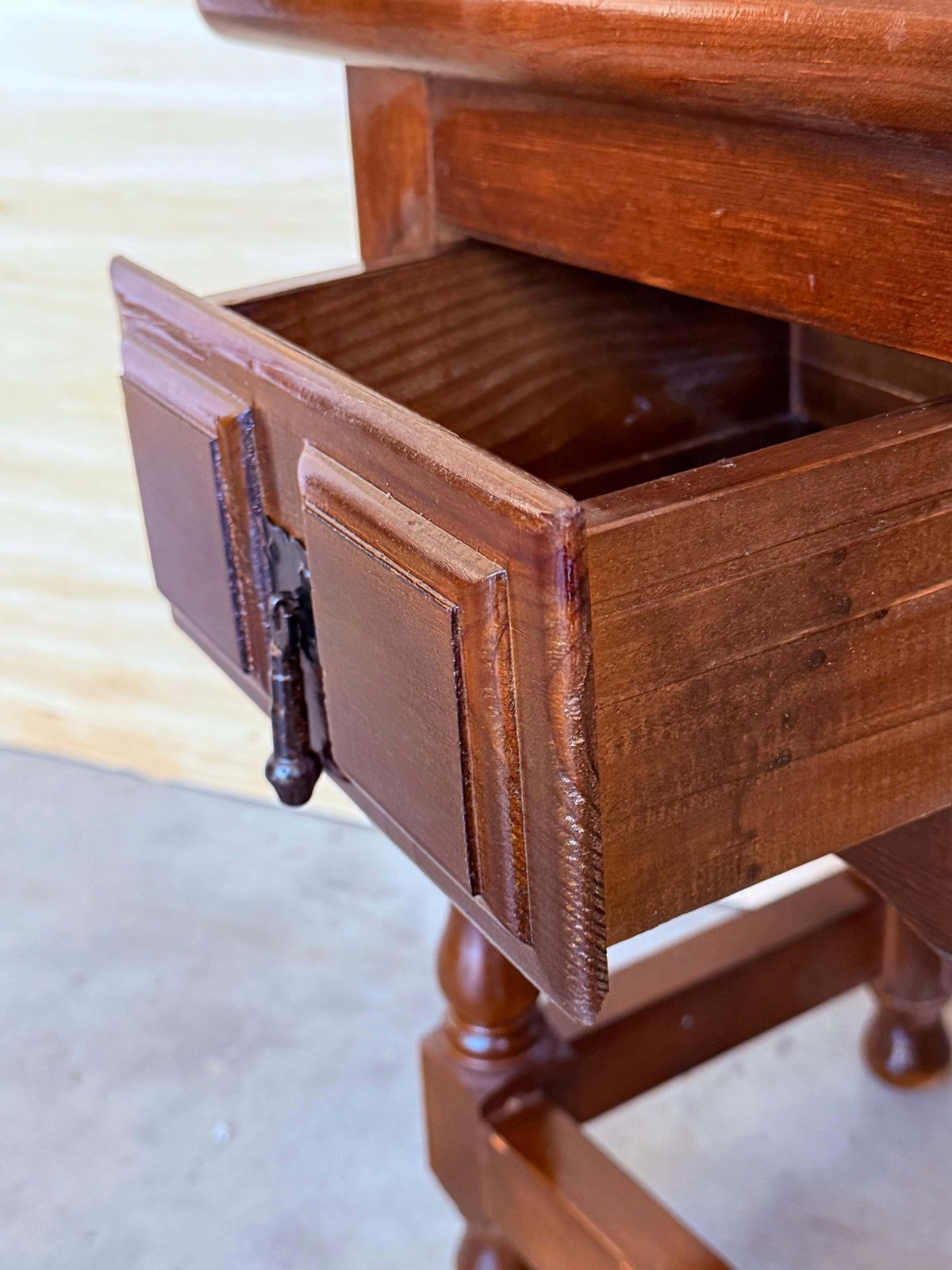 Furniture 20th Century Spanish Nightstands With Two Drawers And Iron Hardware photo