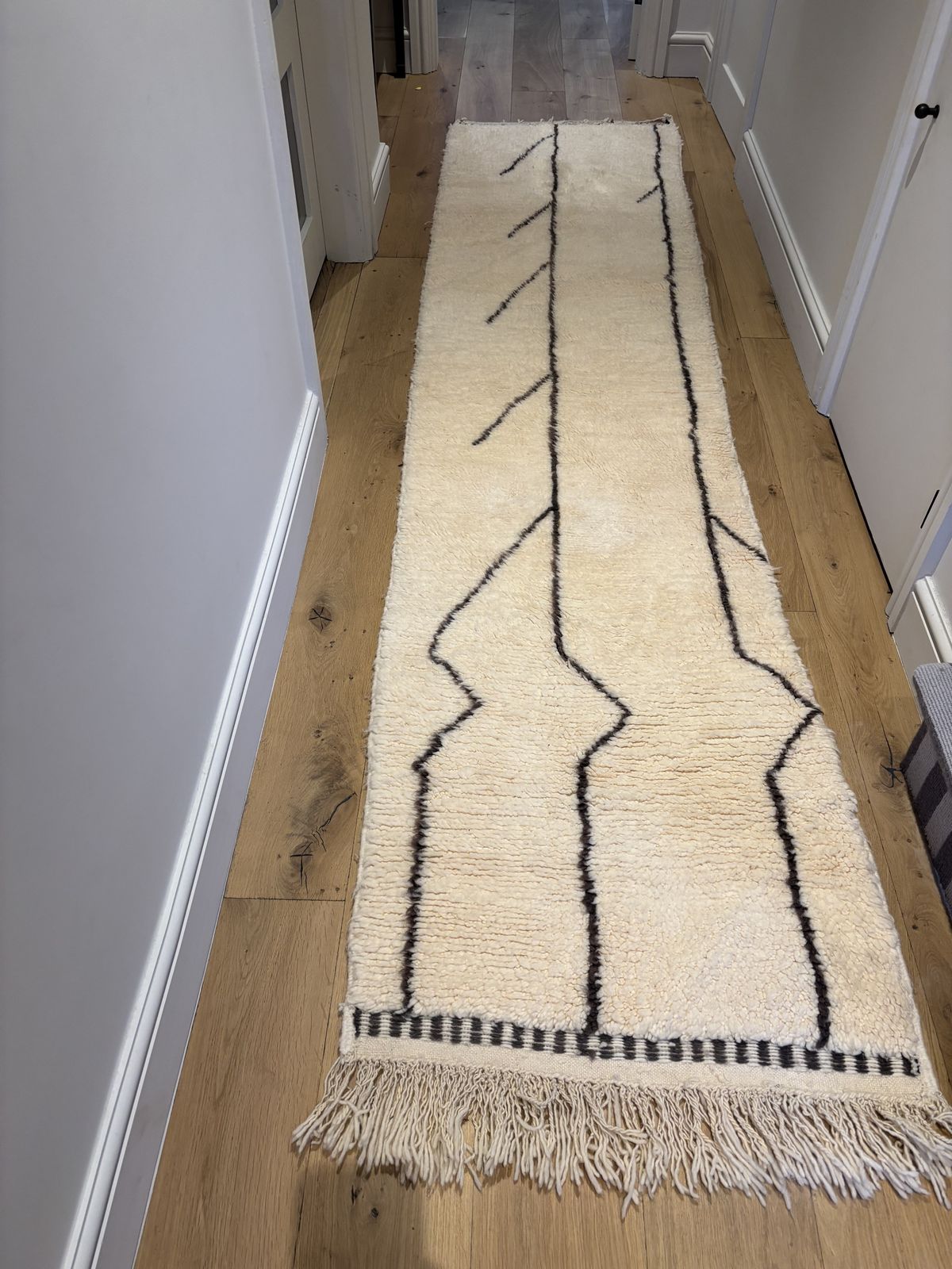 Original Moroccan Beni Ourain Runner Rug Reversible photo furniture