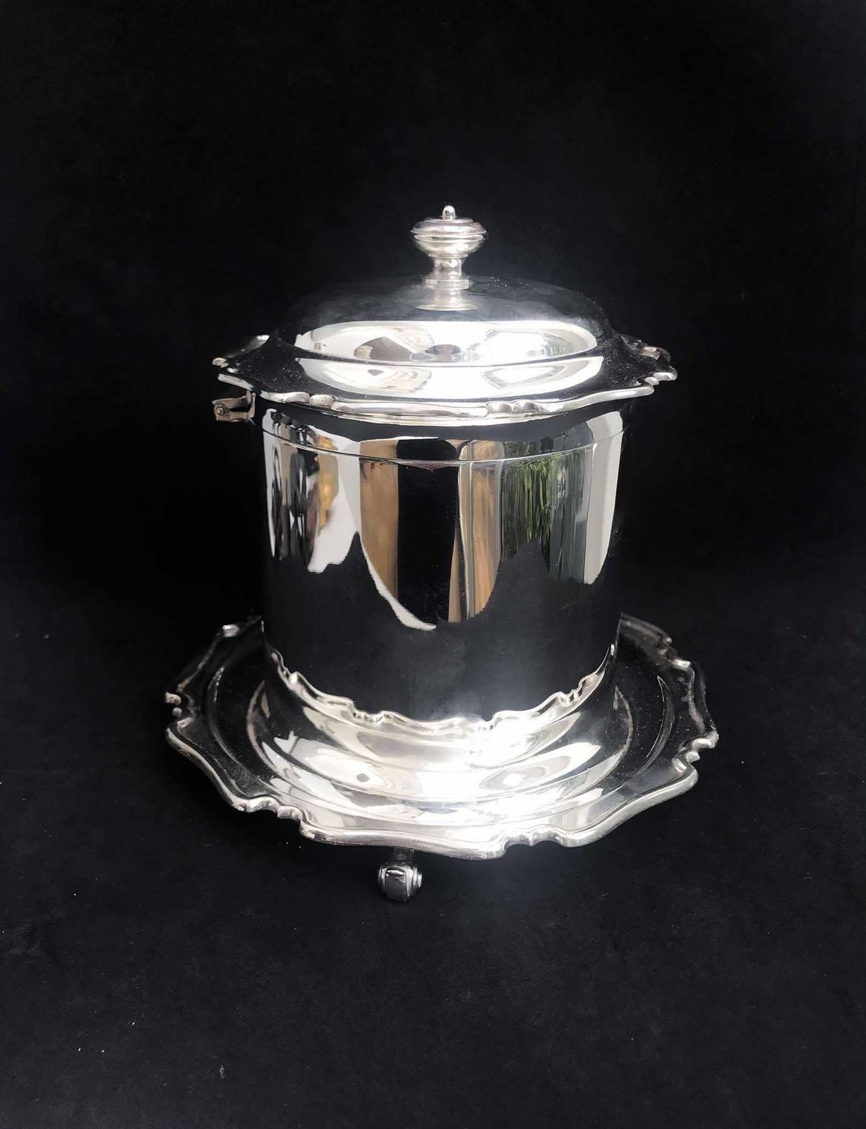 Biscuit Barrel Atkin Brothers Verzilverde Biscuittrommel, Koektrommel Edwardiaans Verzilverd Biscuit Jar Cookie Jar Engeland Cadeau Voor Haar photo Woonaccessoires