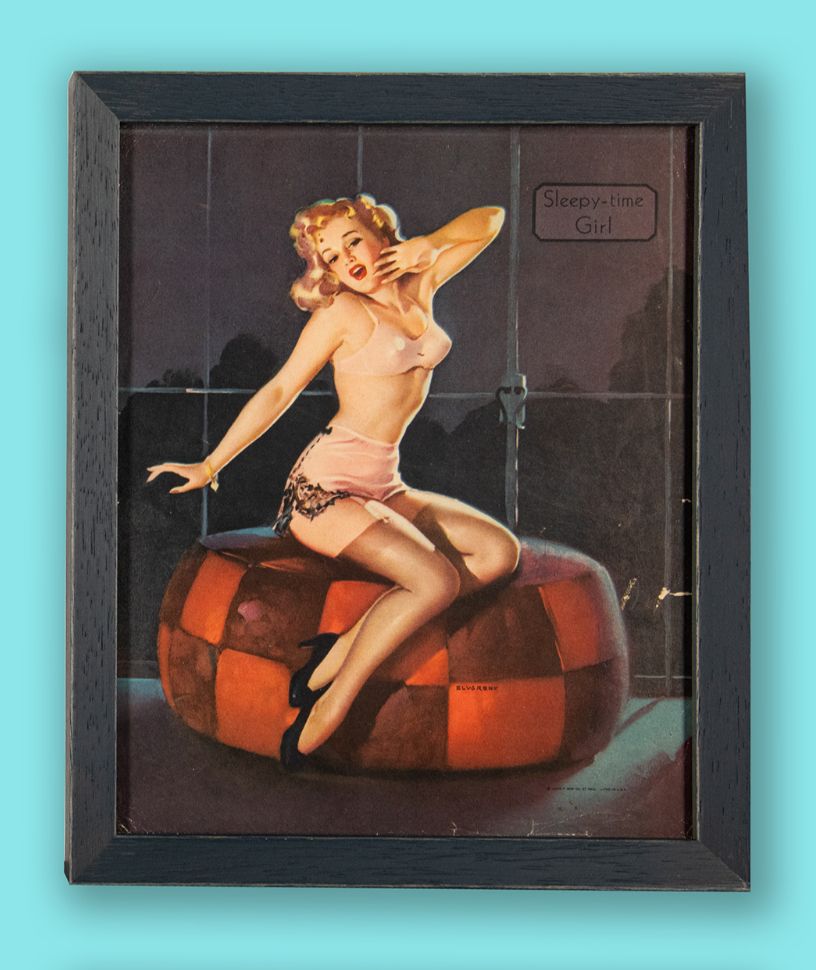 Professionally Framed Original 1950s Pin Up Cards – Set Of 12 photo Art