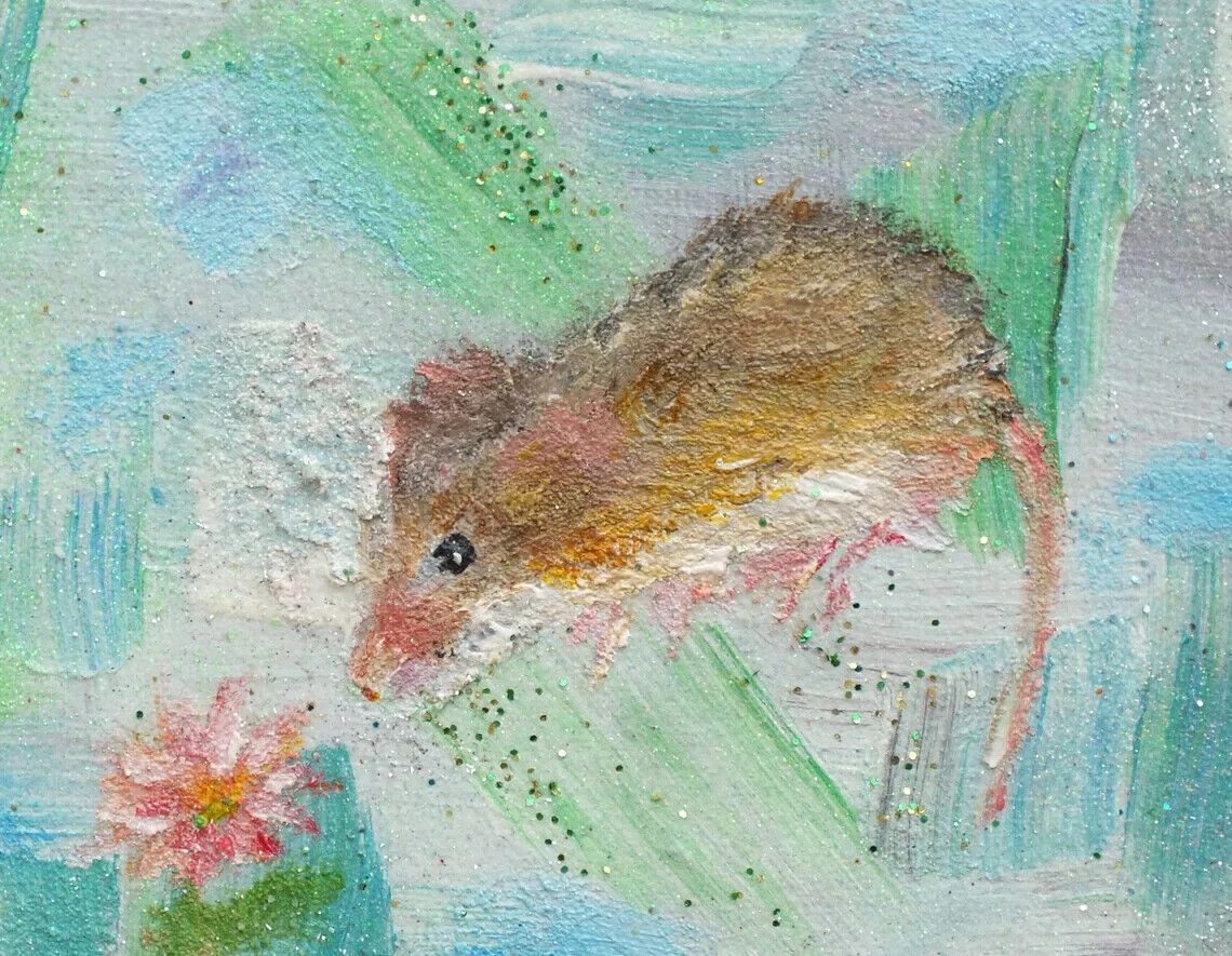 New Original Framed Painting Harvest Mouse In Abstract Maze Andi J Lucas photo for sale