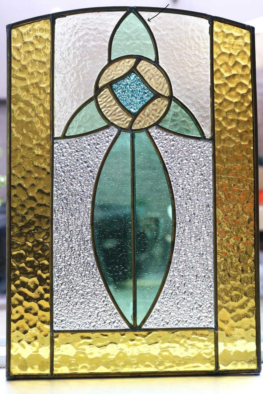Set Van 5 Antieke Art Deco Glas In Lood Panelen Met Bloemmotief – Raampanelen Ca. Jaren 1920–1930 photo vintage