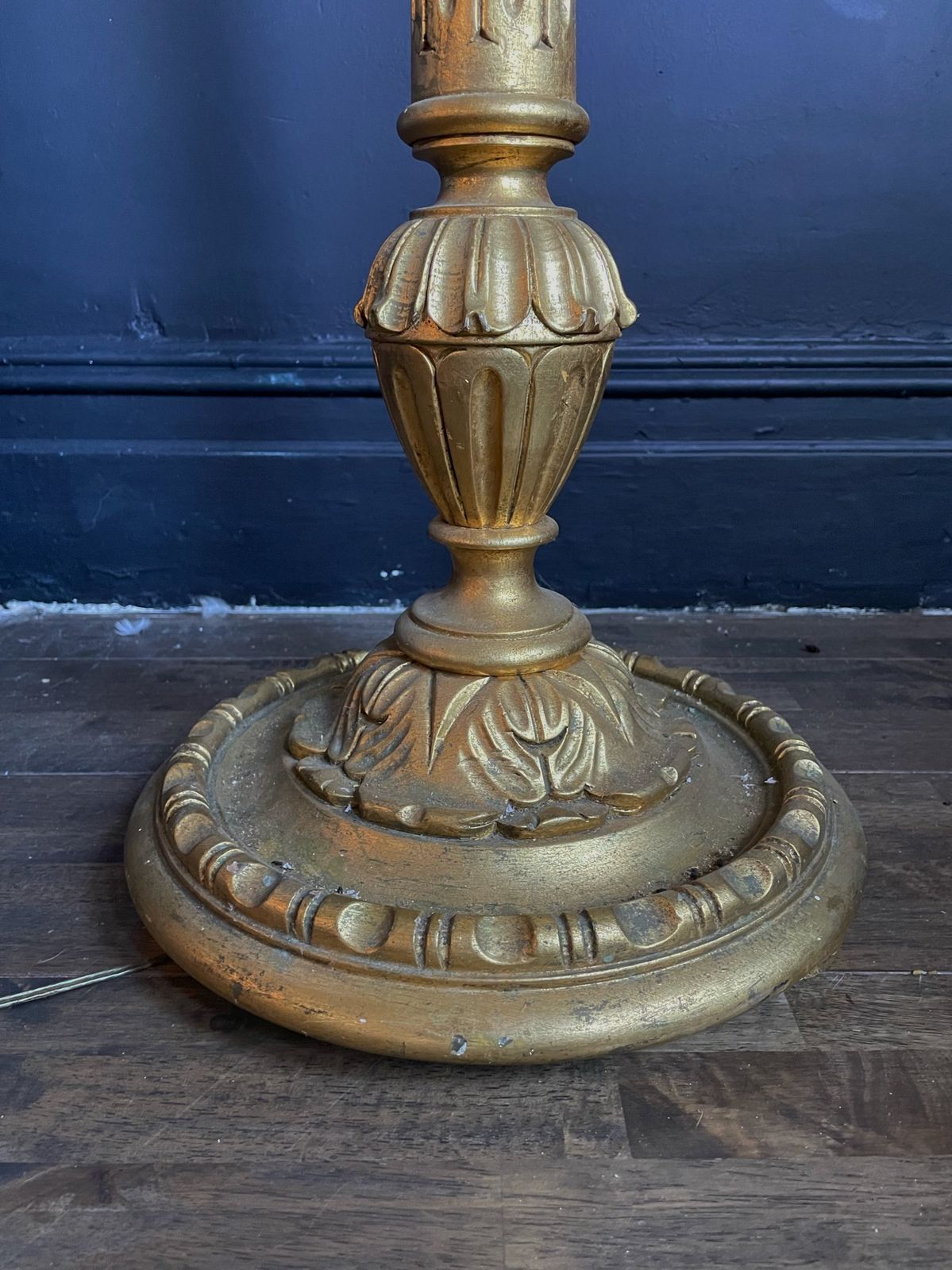 Spanish Giltwood Floor Lamp, Mid 20th Century photo Lighting