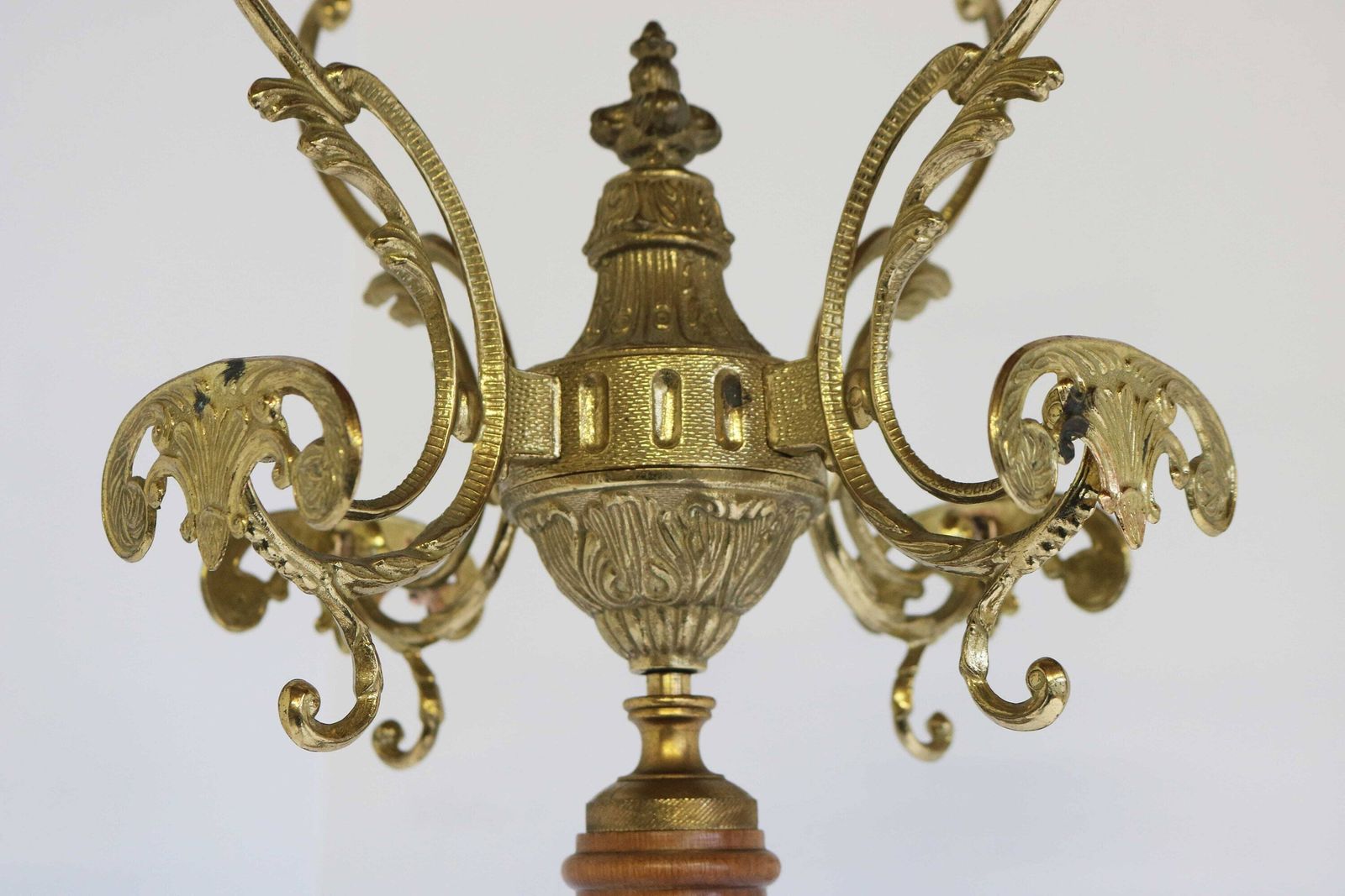 photo for sale Twisted Wood & Ornate Brass Italian Coat Hat Rack Hall Tree Floor Stand Hollywood Regency Vintage Women's Faces Bedroom Furniture 50s