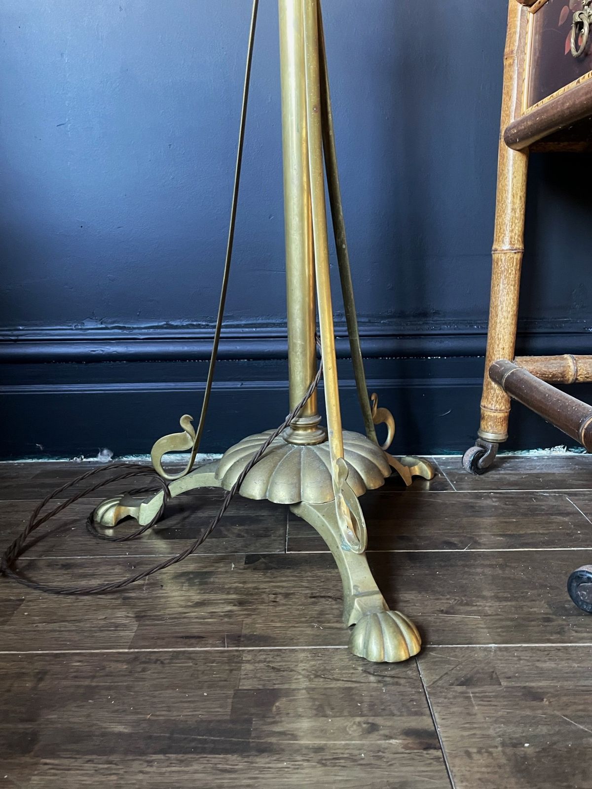 Art Nouveau Brass Floor Lamp, 1920s photo vinterior