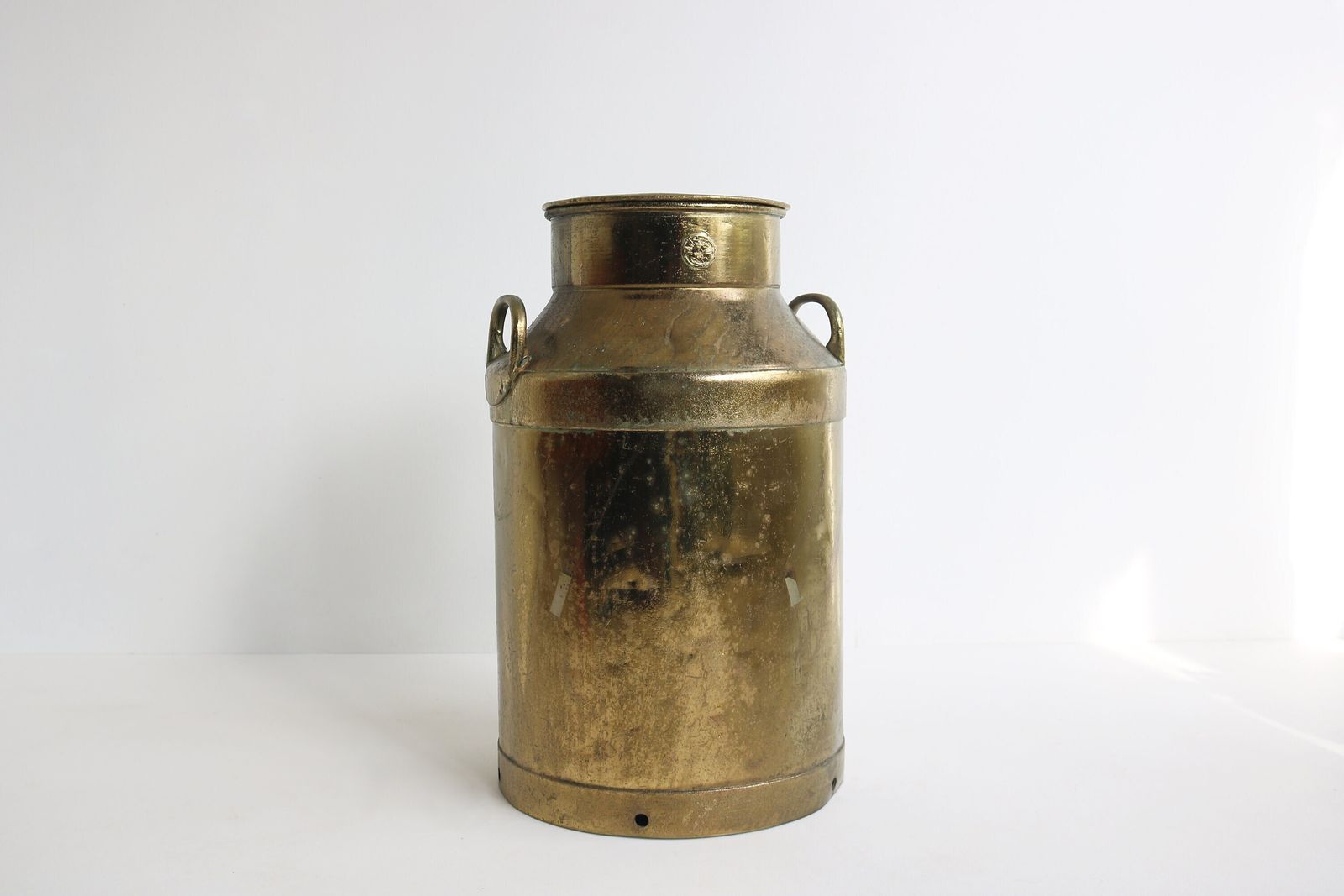 Big Antique Copper Plated Milk Jar Umbrella Stand Holder 1880  1900s Country Style Authentic Can Farm Late 19th Century Milk Container photo furniture