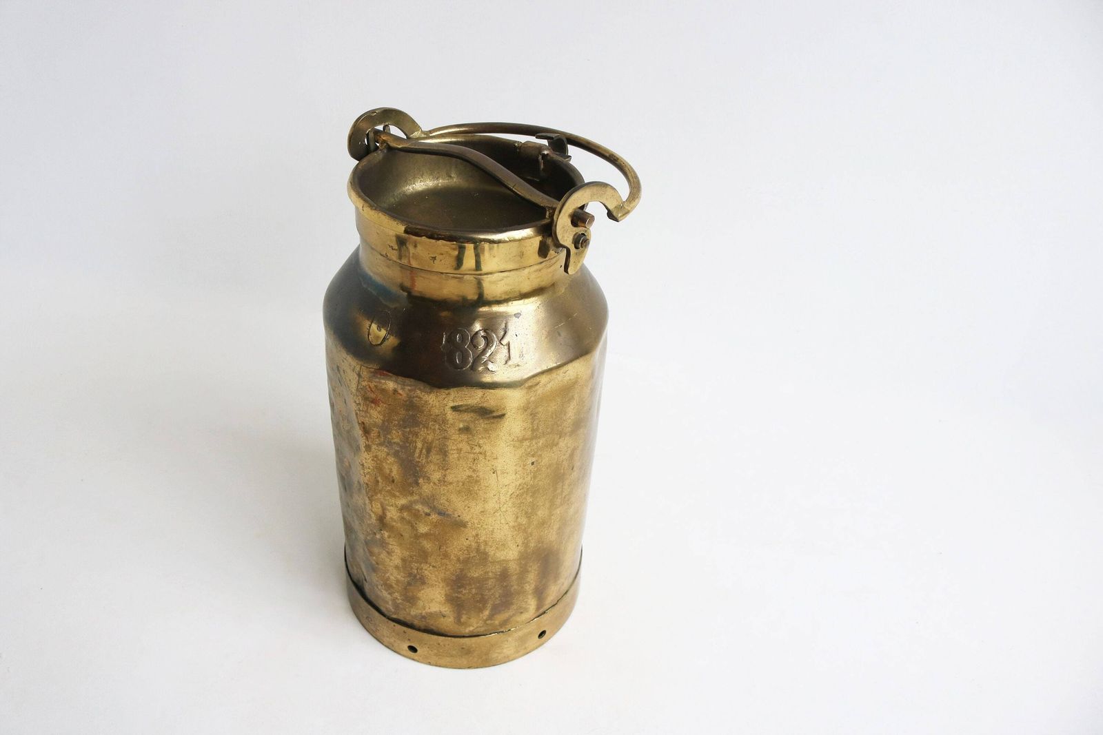 Antique Brass Milk Container Milk Can Milk Jug Milk Jar Brass Flower Stand Umbrella Stand 1900 Country Style Can Farm Rustic European Charm