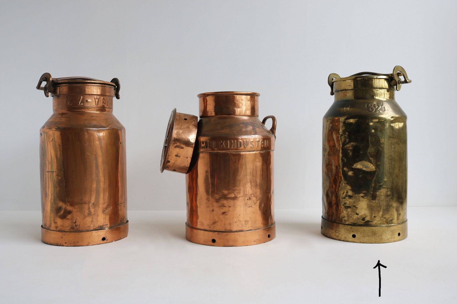 photo for sale Antique Brass Milk Container Milk Can Milk Jug Milk Jar Brass Flower Stand Umbrella Stand 1900 Country Style Can Farm Rustic European Charm