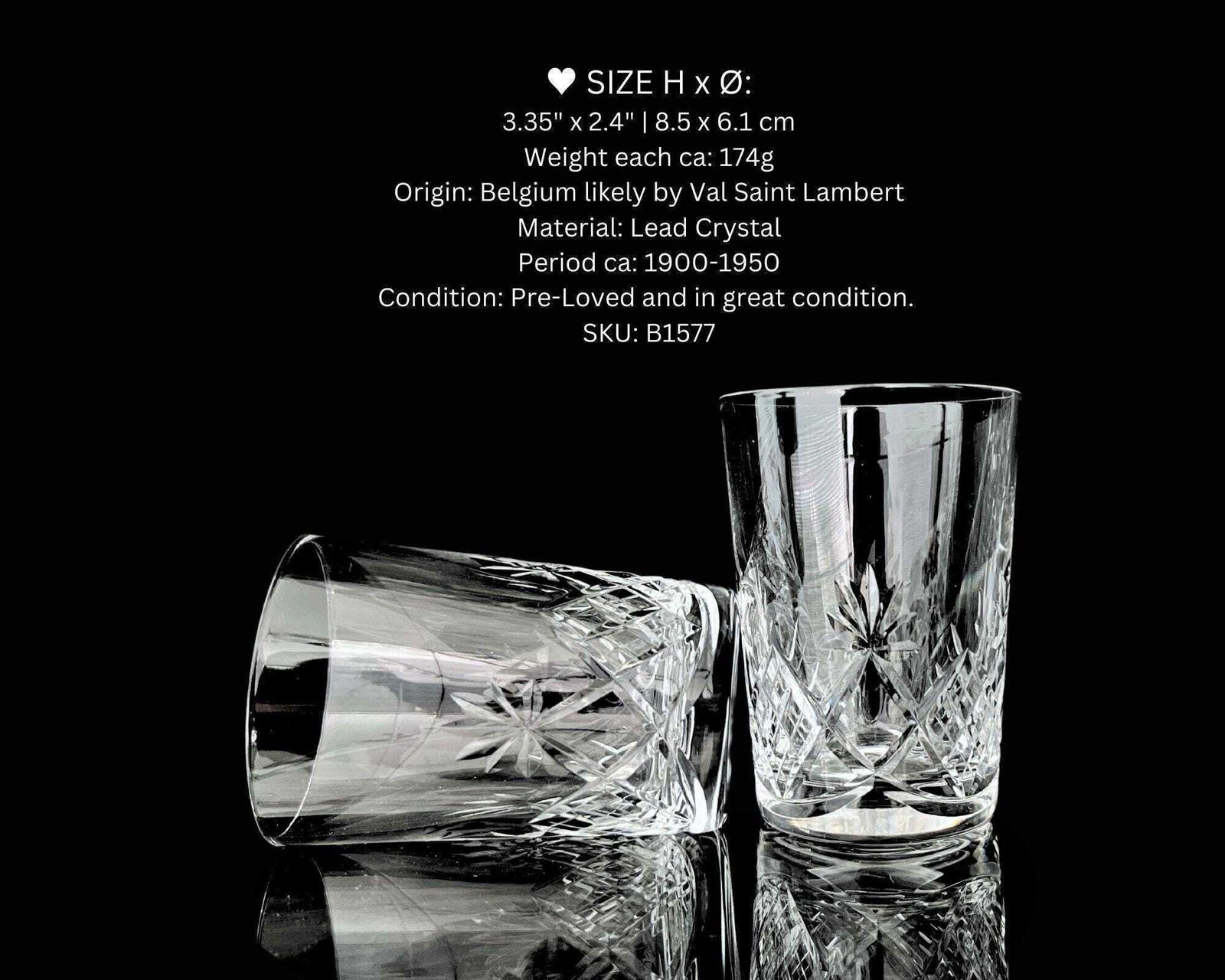 Kristallen Whiskyglazen | 6 Stuks | Old Fashioned Glazen | Toegeschreven Aan Val Saint Lambert photo vinterior