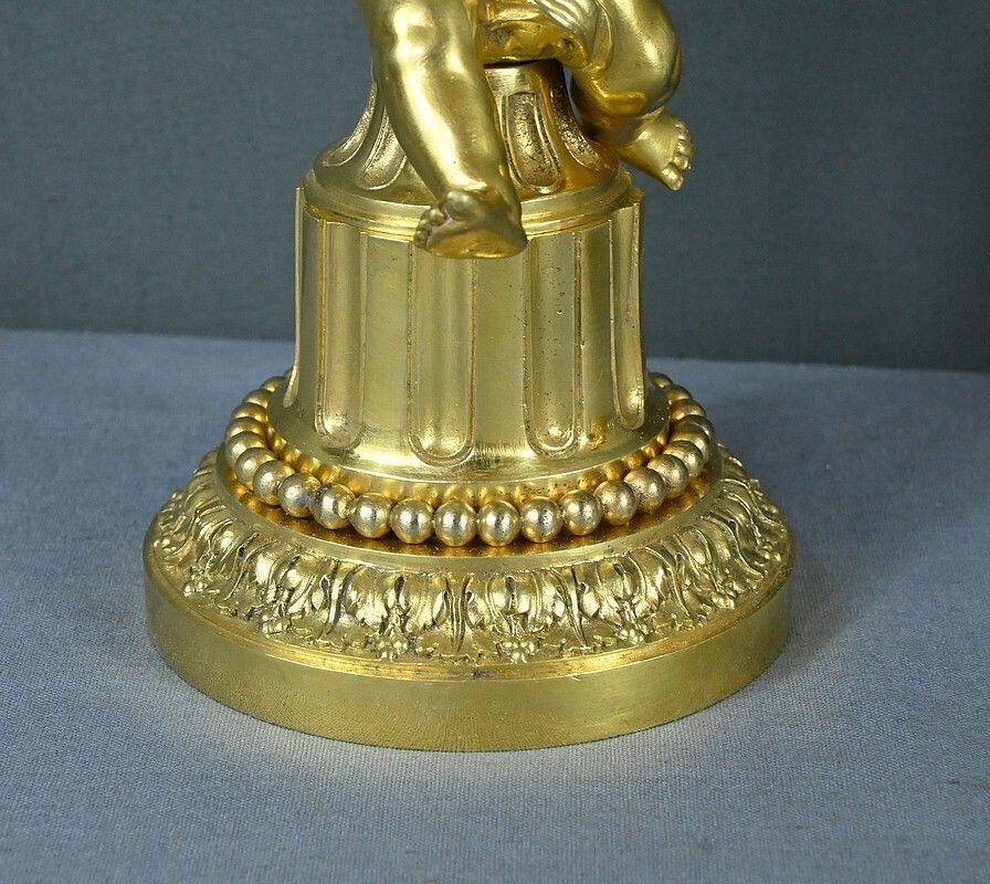 photo furniture Pair Of Gilt Bronze Candlesticks, Louis XVI – Mid 19th Century