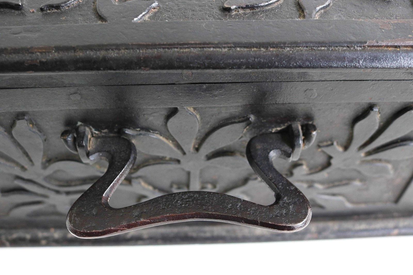 Arts And Crafts Victoriaanse Antieke Opbergkluis Met Deksel – Geldkistje – Art Nouveau Gietijzeren Slot – Brandveilige Schatkist – Sieraden En Archieven – 1880 photo 3141.0