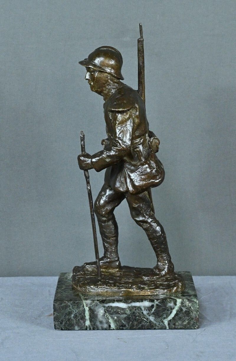 Art Bronze “Souvenir Of Souchez” By R. Paris – Early 20th Century photo