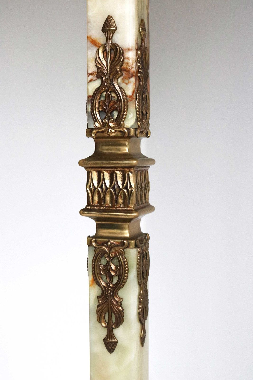 Gorgeous Italian Ornate Casted Brass & Onyx Marble Coat Hat Rack Hall Tree Floor Stand Hollywood Regency Vintage Eye Catcher Classic photo vinterior