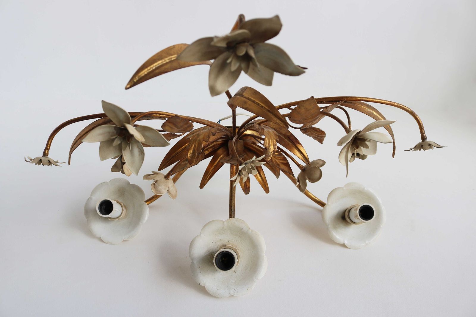 Large Mid Century Bouquet Of Flowers Gilt Florentine Sconce Attributed By Hans Kögl 1960 Hollywood Regency Golden Wall Lamp Wall Light Gilt photo buy