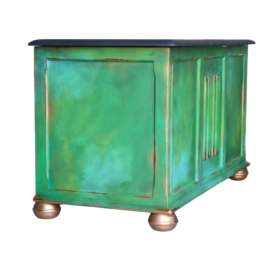 Blanket Box I Green   Patina   Painted Furniture  Living Room I Vintage I Copper Chest I Bespoke I Unique photo furniture