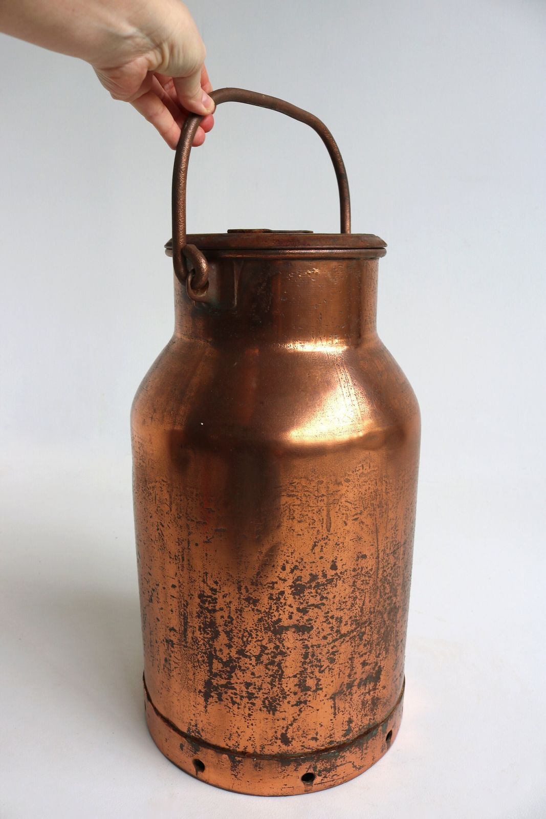 Antiek Koperen Melkbus – Paraplubak | Ca. 1880–1900 | Landelijke Stijl | Met Deksel En Draaggreep photo for sale