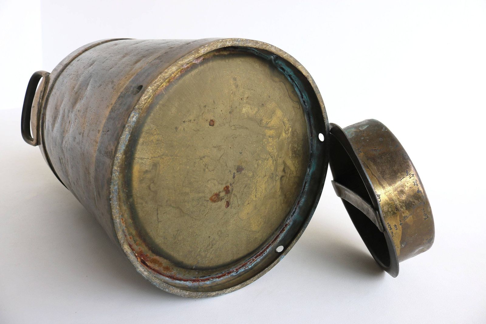 Lovely Antique Belgium Copper Plated Milk Jar Umbrella Stand Holder 1880  1900s Country Style Can Farm Late 19th Century Milk Container photo vintage