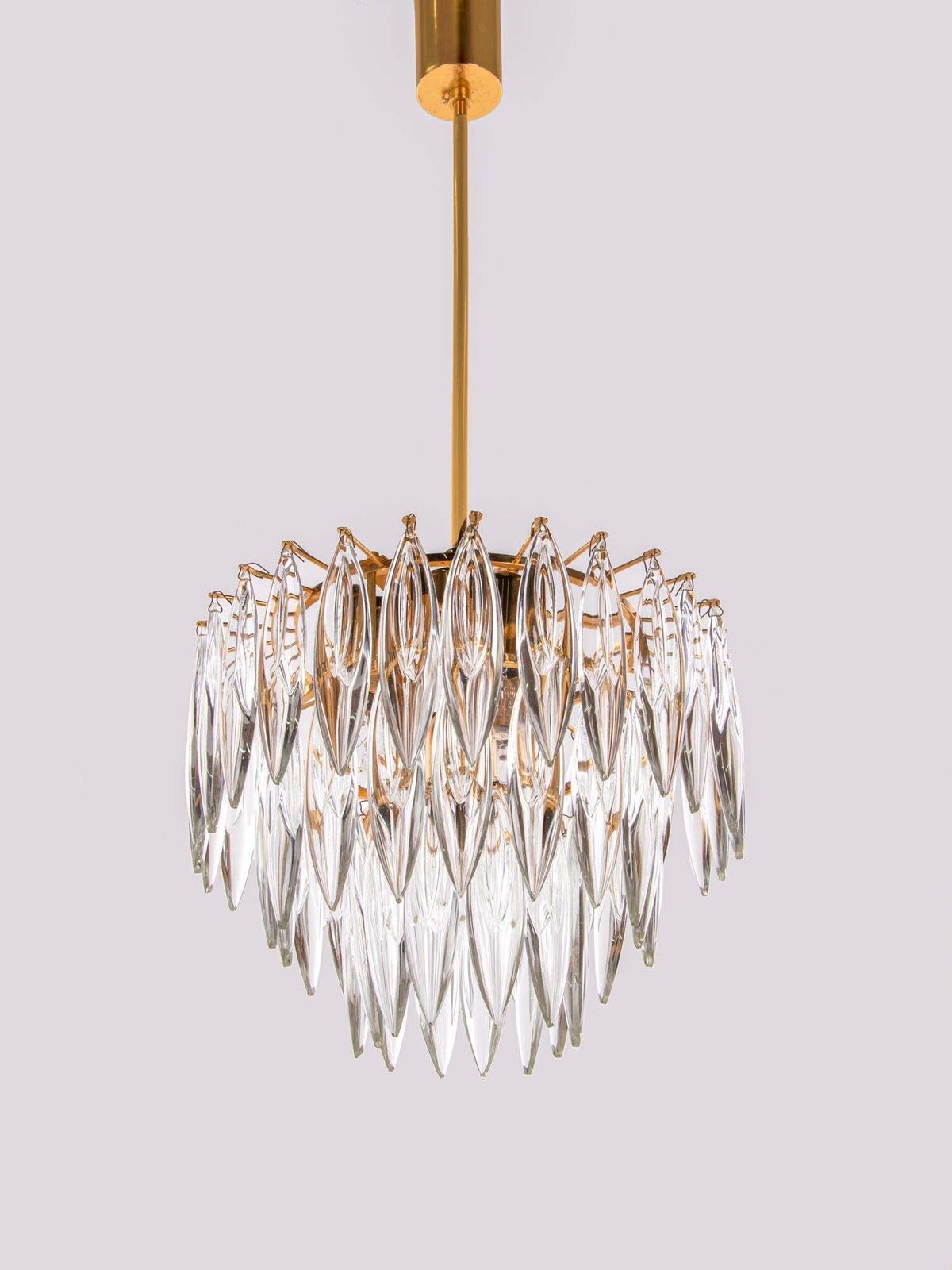 1960 Vienna Bakalowits & Sons Chandelier Crystal & Gold Plated photo furniture