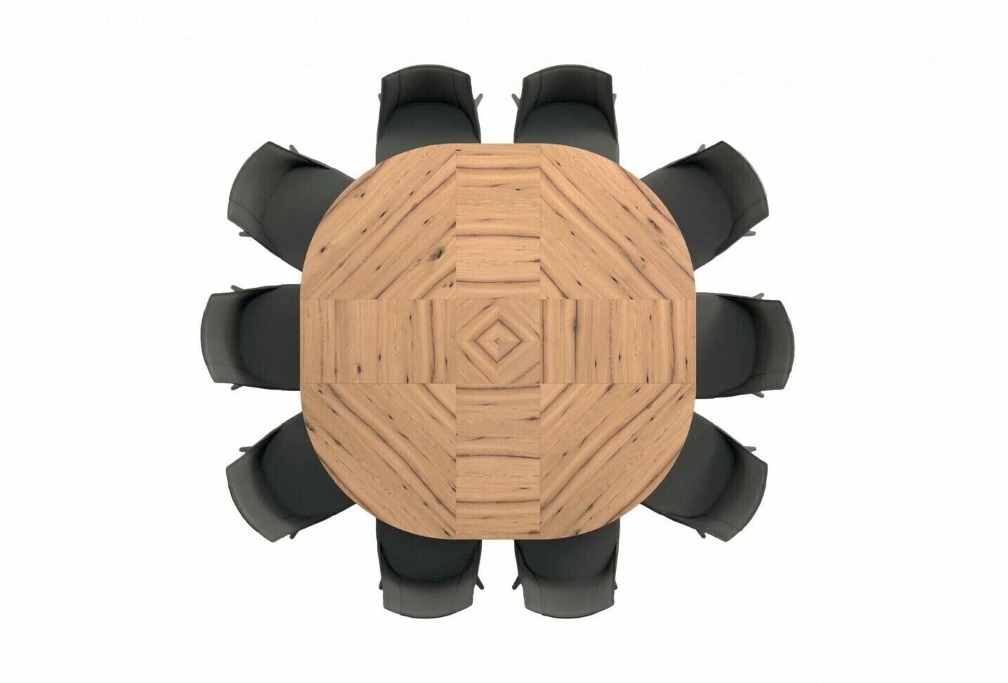 Furl   Big Round Extending Table   4 10 Seater   Tobacco Oak photo furniture