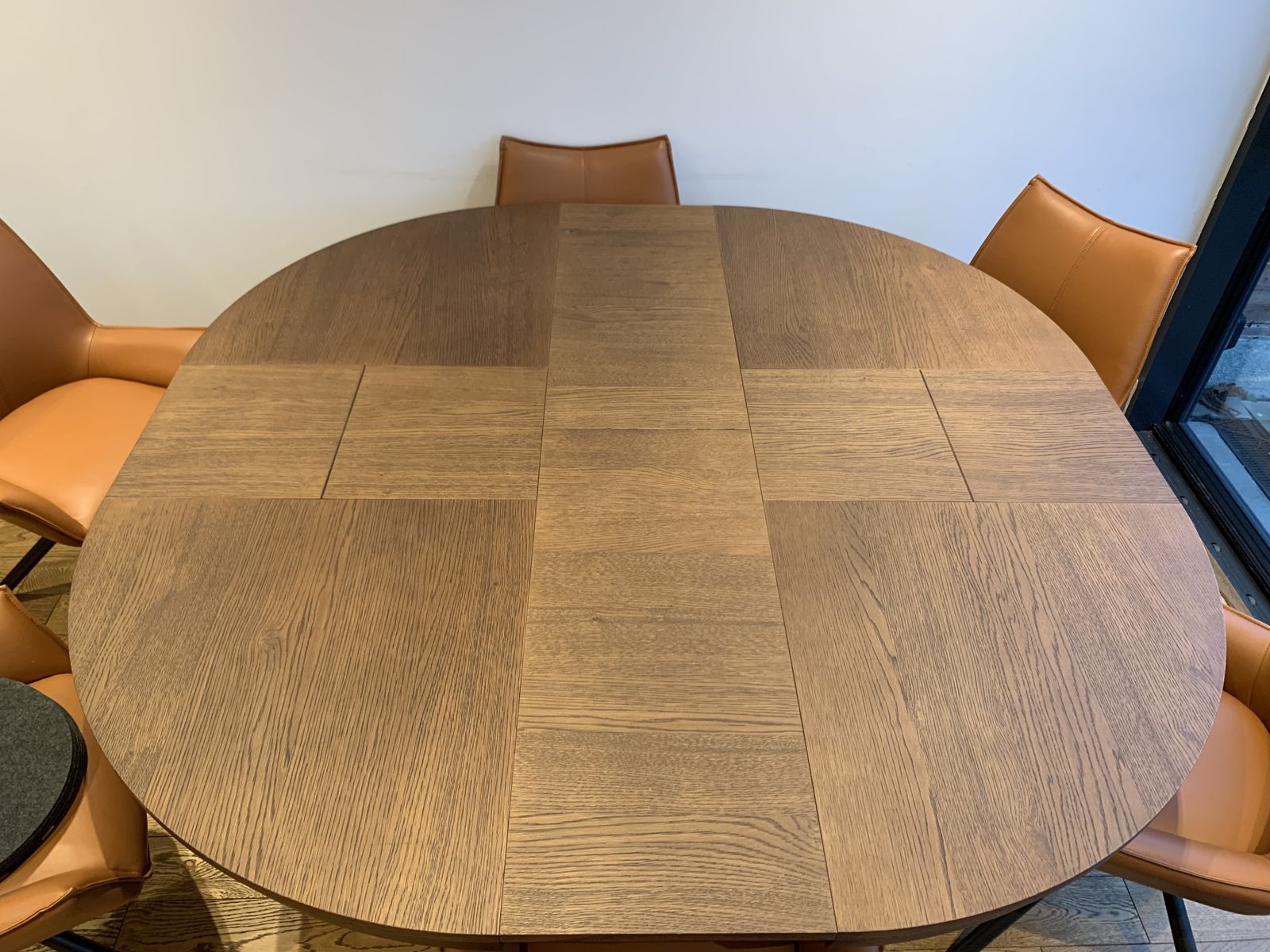 photo furniture Furl   Big Round Extending Table   4 10 Seater   Tobacco Oak