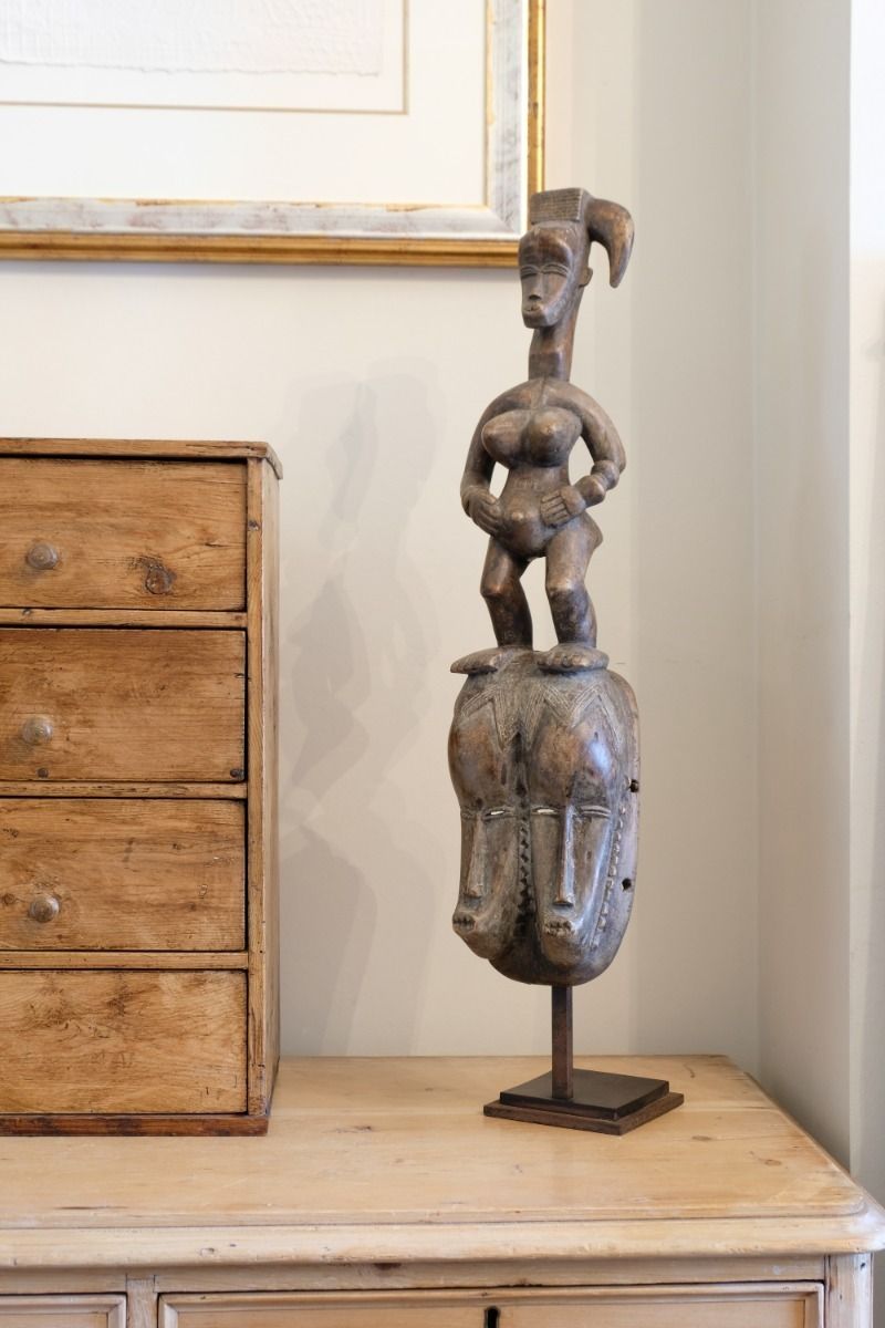 photo for sale Carved African Guro (Gouru) Fertility Figure Sculpture On Stand