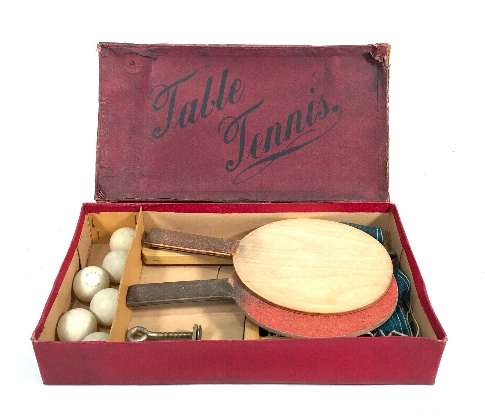 Antique 1901s Tabletop Table Tennis Parlour Game Boxed / Ping Pong photo Home Decor