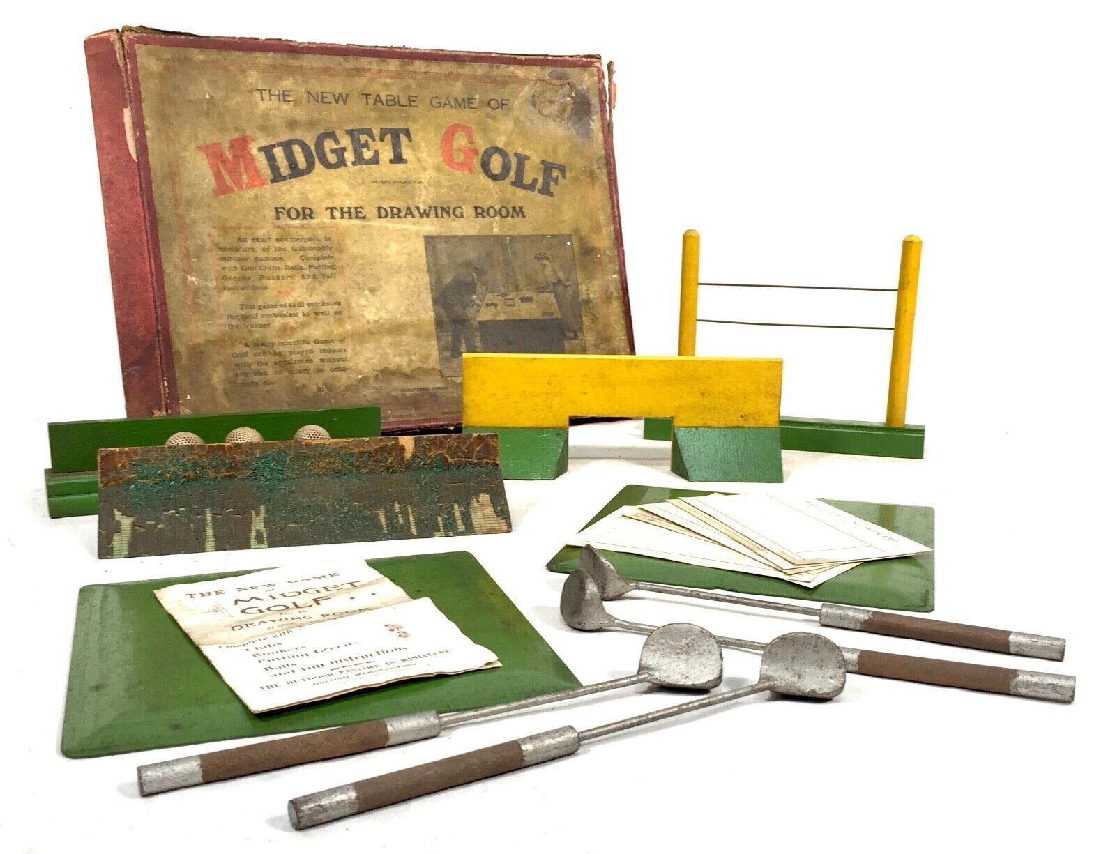Antique 1910s Tabletop Midget Golf Parlour Game By Royal Letters Boxed / Rare photo buy
