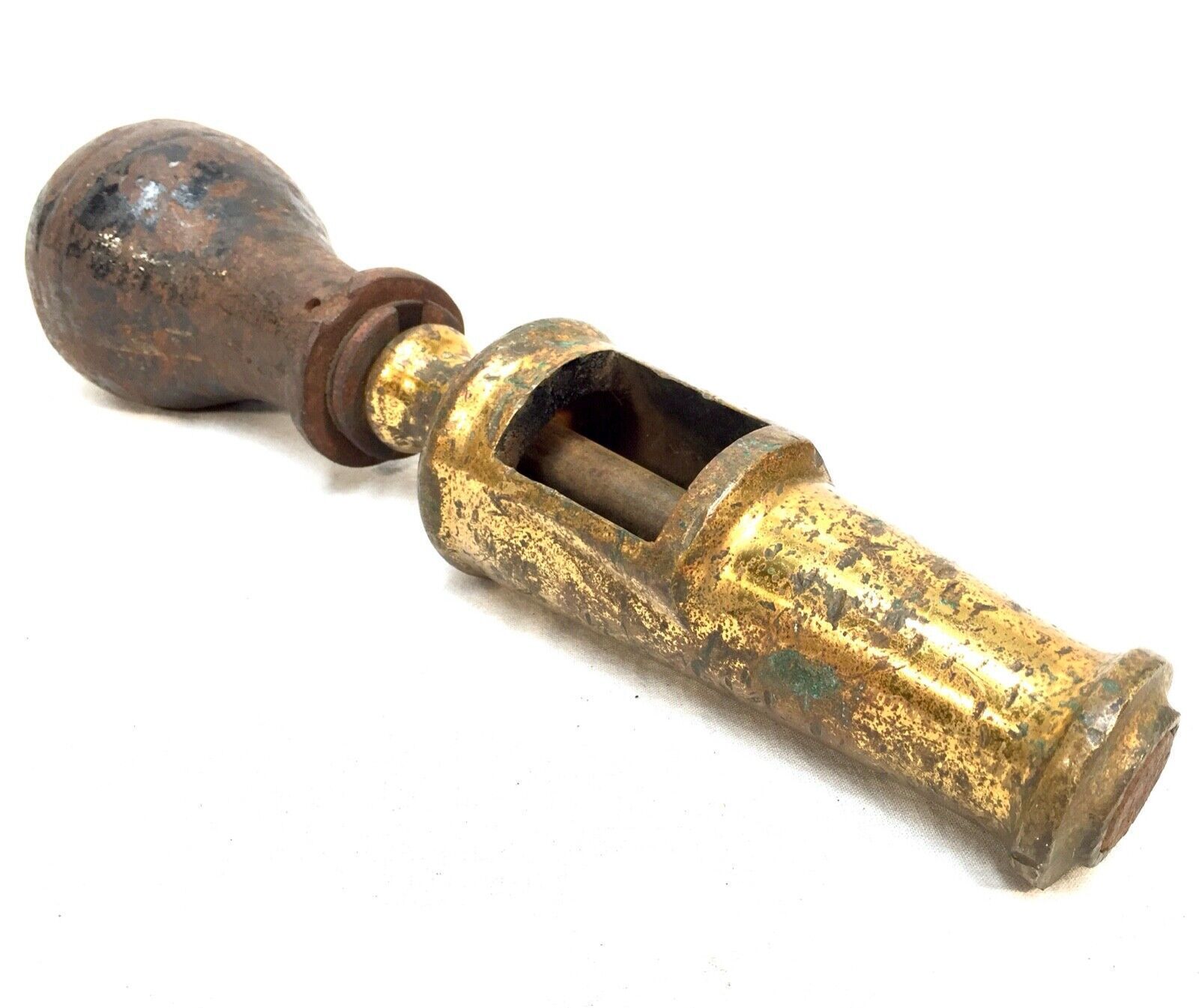 Antique 19th Century Brass & Iron Wine Bottle Corker Machine / Tool / Brewery photo vinterior