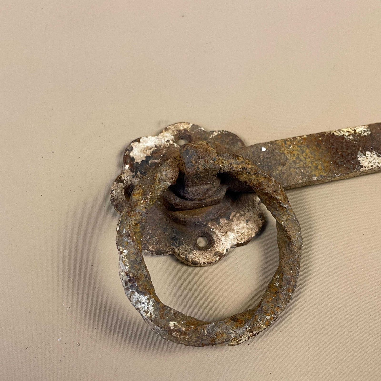 Antique Garden Door Lock Gate Latch Door Catch Metal Floral Shape Base Very Old Outdoor Shed Latch photo for sale