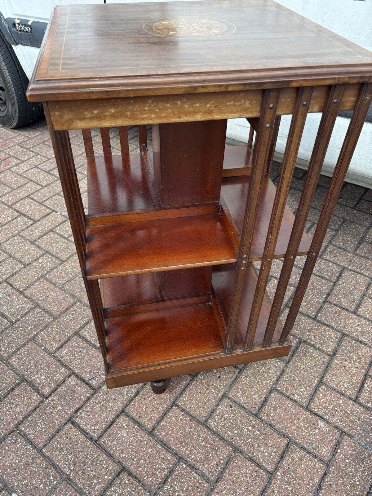 Edwardian Inlaid Mahogany Revolving Bookcase photo Furniture