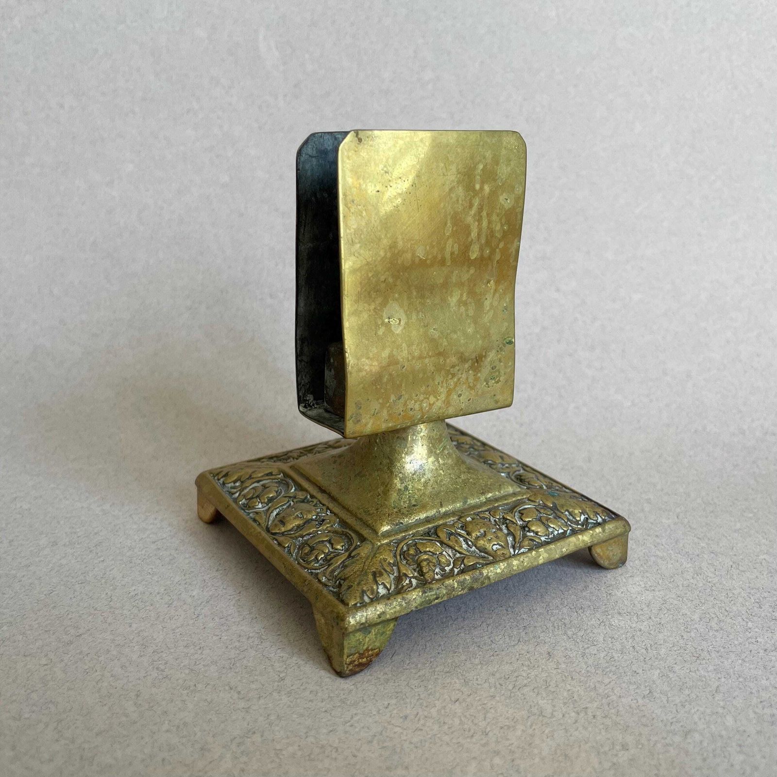 Antique Brass Matchbox Holder Letter Holder Decorative Desk Ornament Match Box Holder Ornate Gold photo 55.0