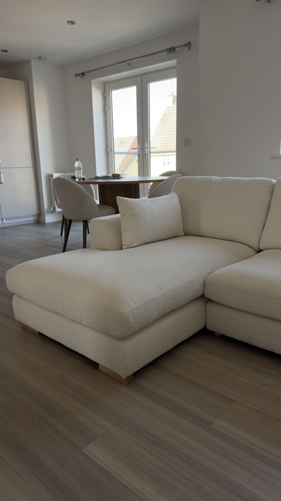Cream Boucle Sofa, 21st Century photo buy