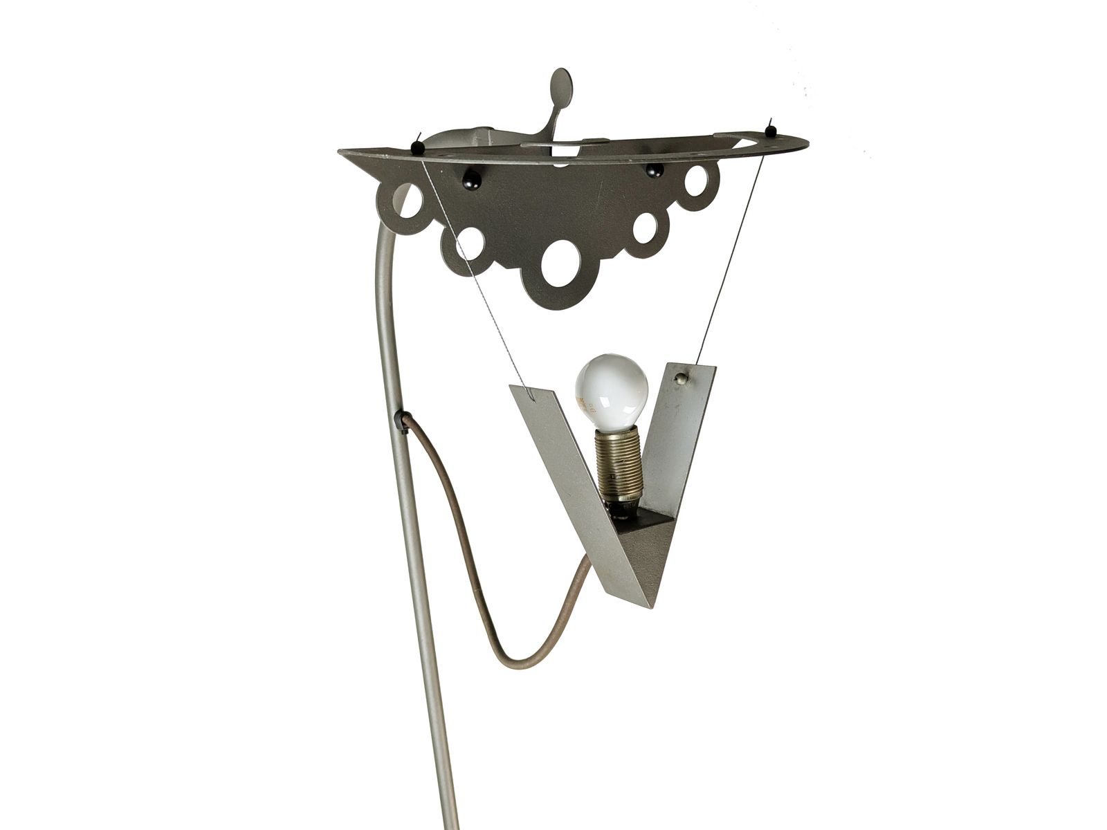 Grey Metal 1980 90s Post Modern Floor Lamp In The Style Of A. Mendini photo furniture
