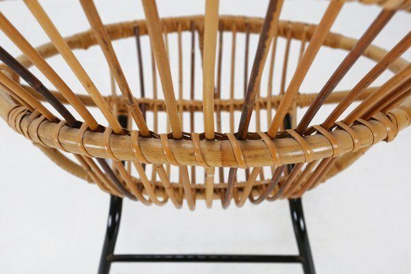 Mid Century Rattan Childrens Lounge Chair, The Netherlands, 1960s photo 405.0
