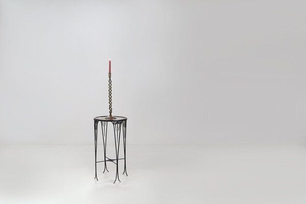 Large Mid Century Open Barley Twist Metal Candleholder, 1920s photo Home Decor