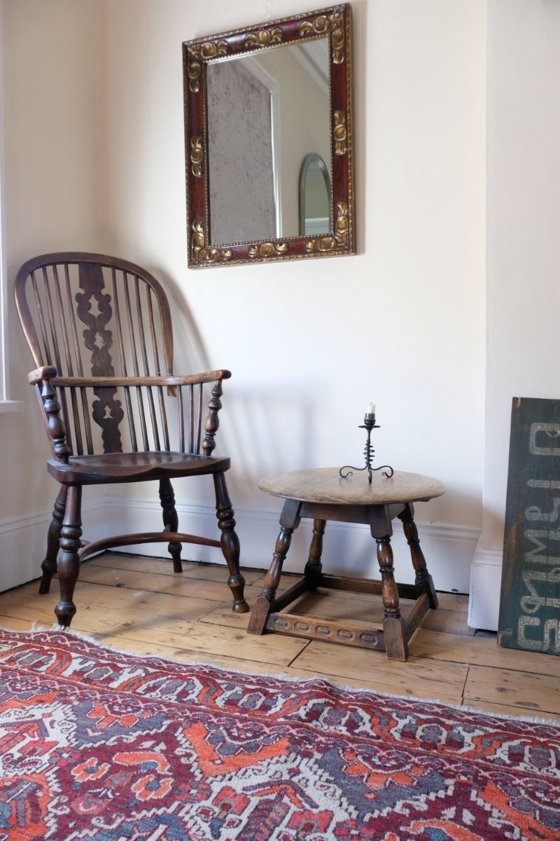 390.0 Oak Carved Low Round Table By Priory Circa 1950s photo