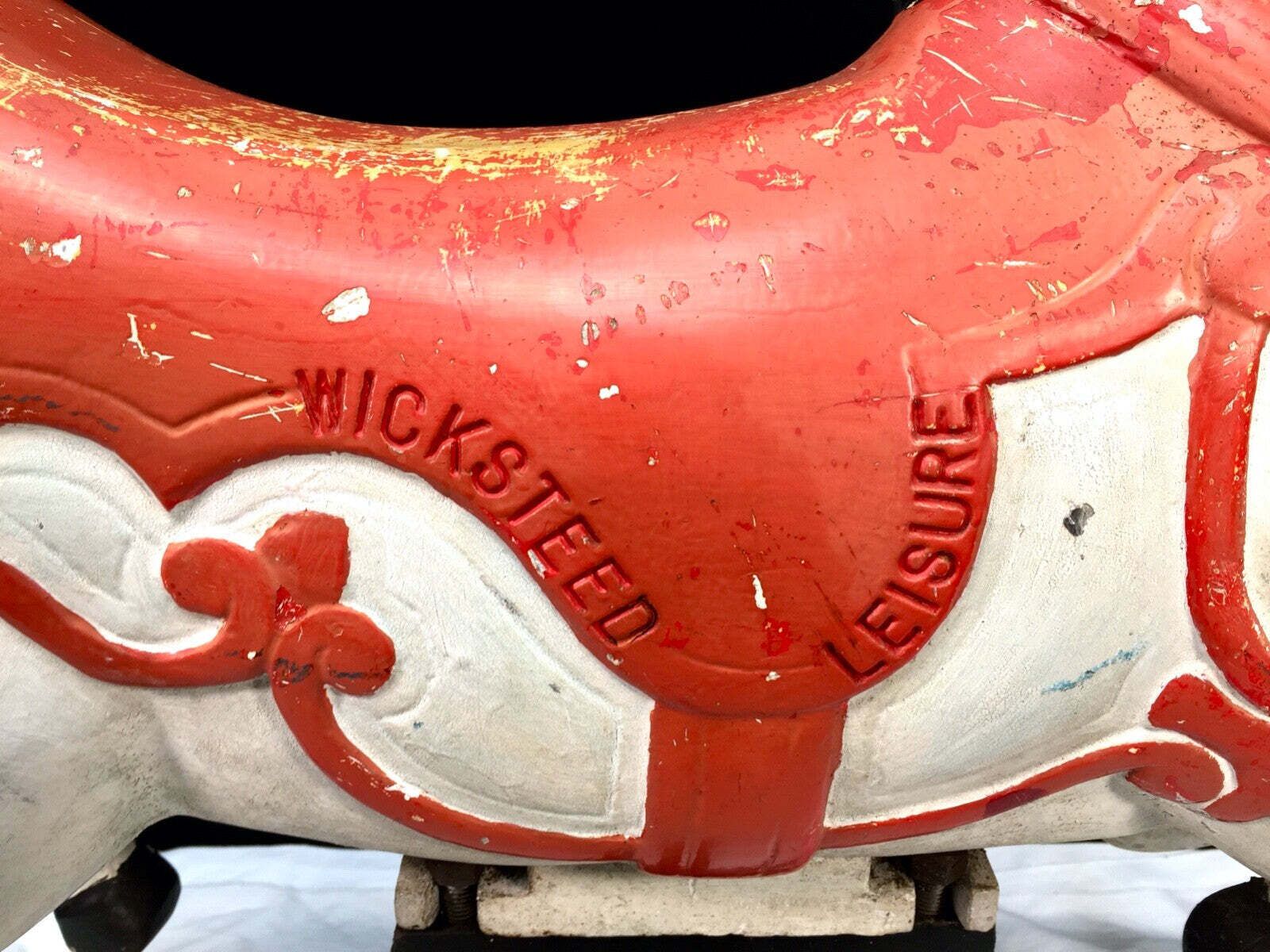 Vintage 1980s Wicksteed Leisure Playground Childs Rocking Horse Salvaged Garden photo for sale