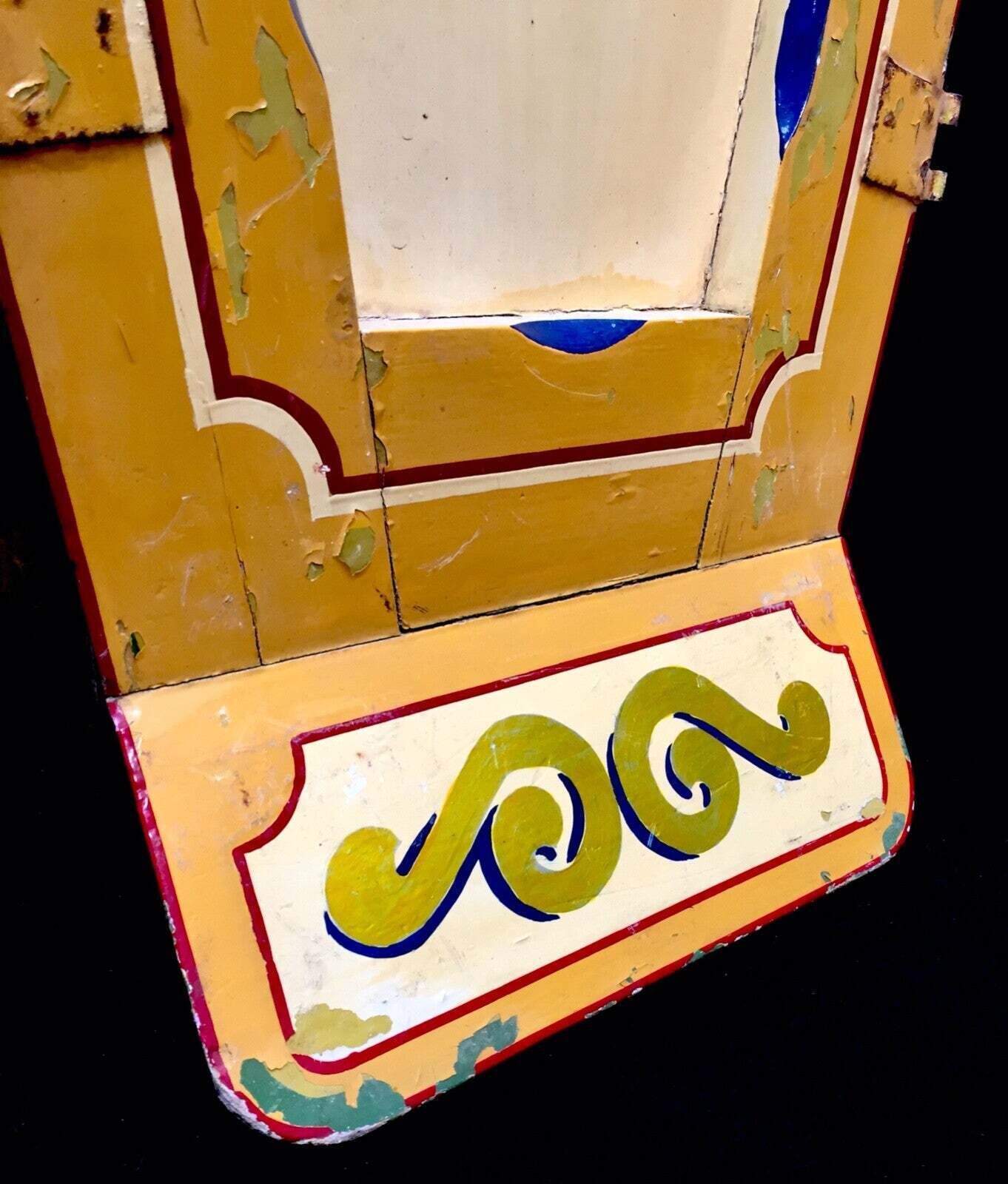 Antique Early 20th Century Fairground Ride Decorative Panel Paint On Board Sign photo vintage