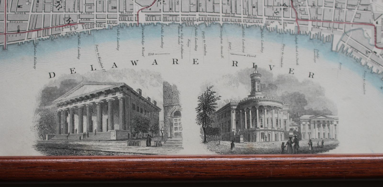 A Framed Sduk City Plan Of Philadelphia ~ Edward Stanford ~ J & C Walker C1857 photo furniture