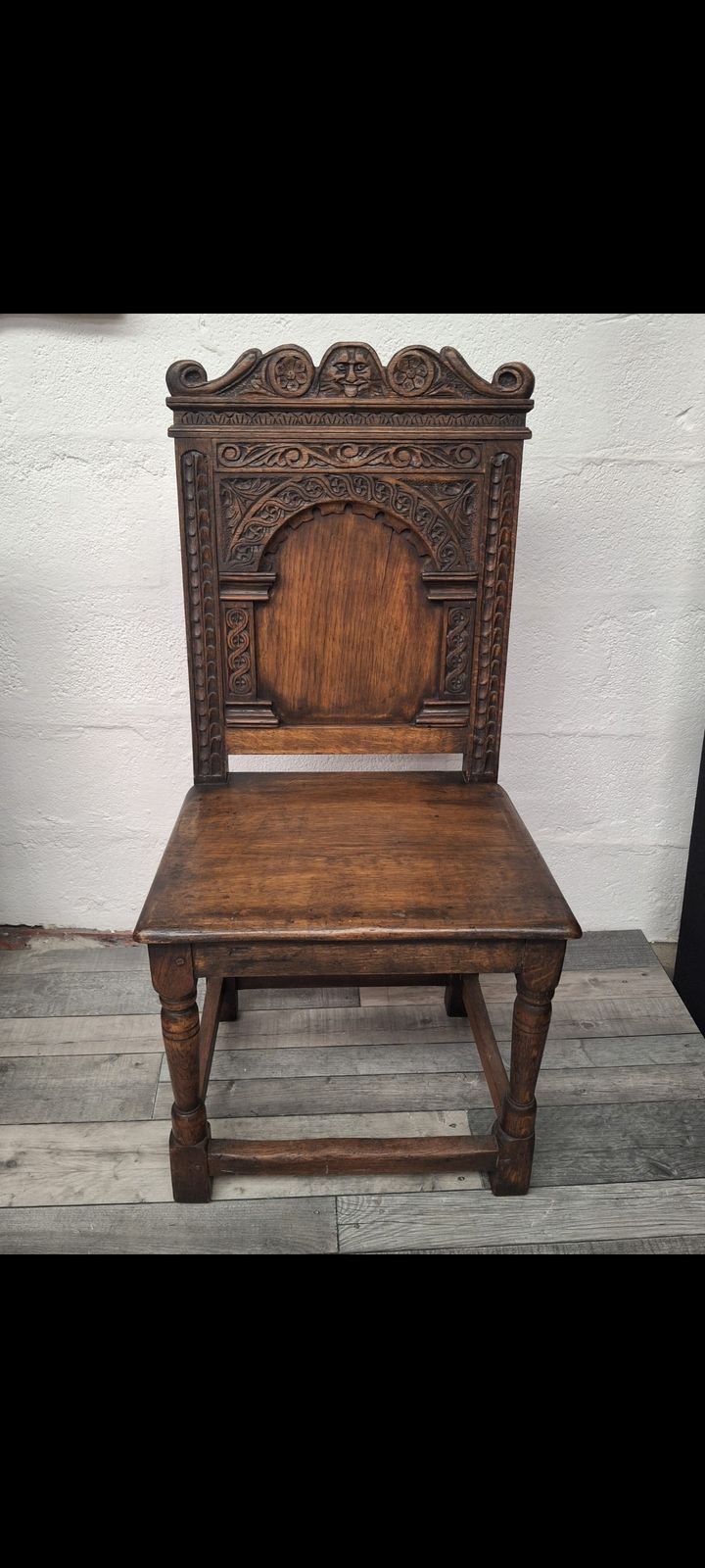 Antique Carved Oak Chairs X4   Jacobean Revival Style photo 400.0