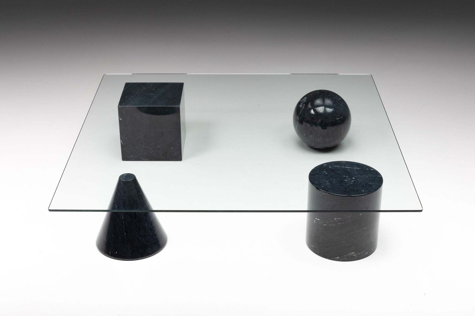 Marble And Glass Coffee Table In The Style Of Massimo Vignelli, 1970's photo Furniture